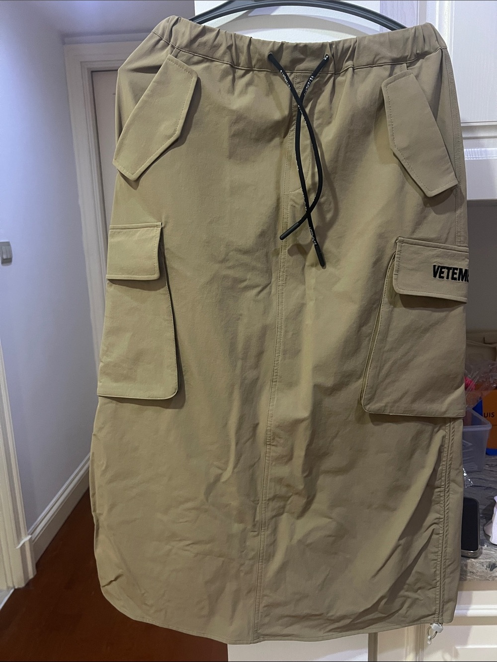 Vetements Beige Cargo Midi Skirt